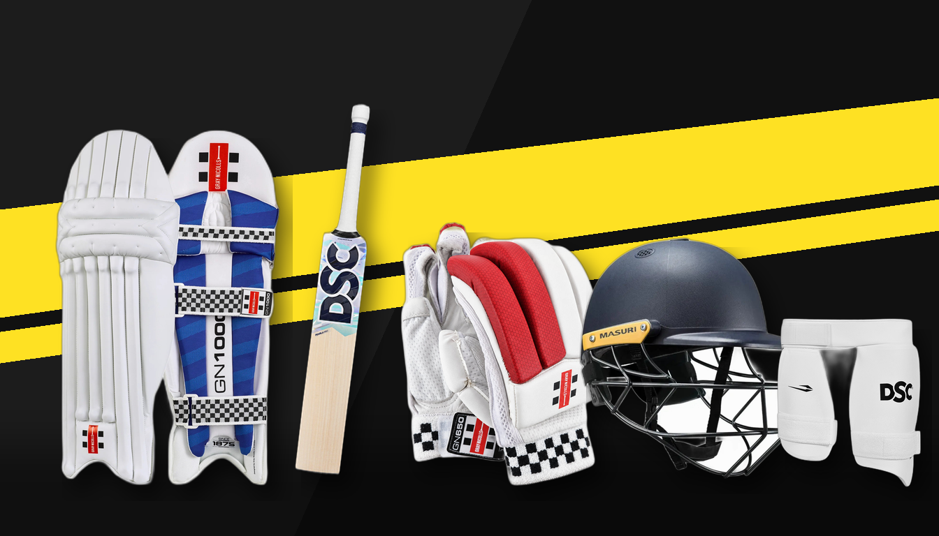 Highmark cricket gear for every size: batting pads, bat, gloves, helmet and thigh guard